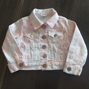 Baby Gap pink and white Jean jacket